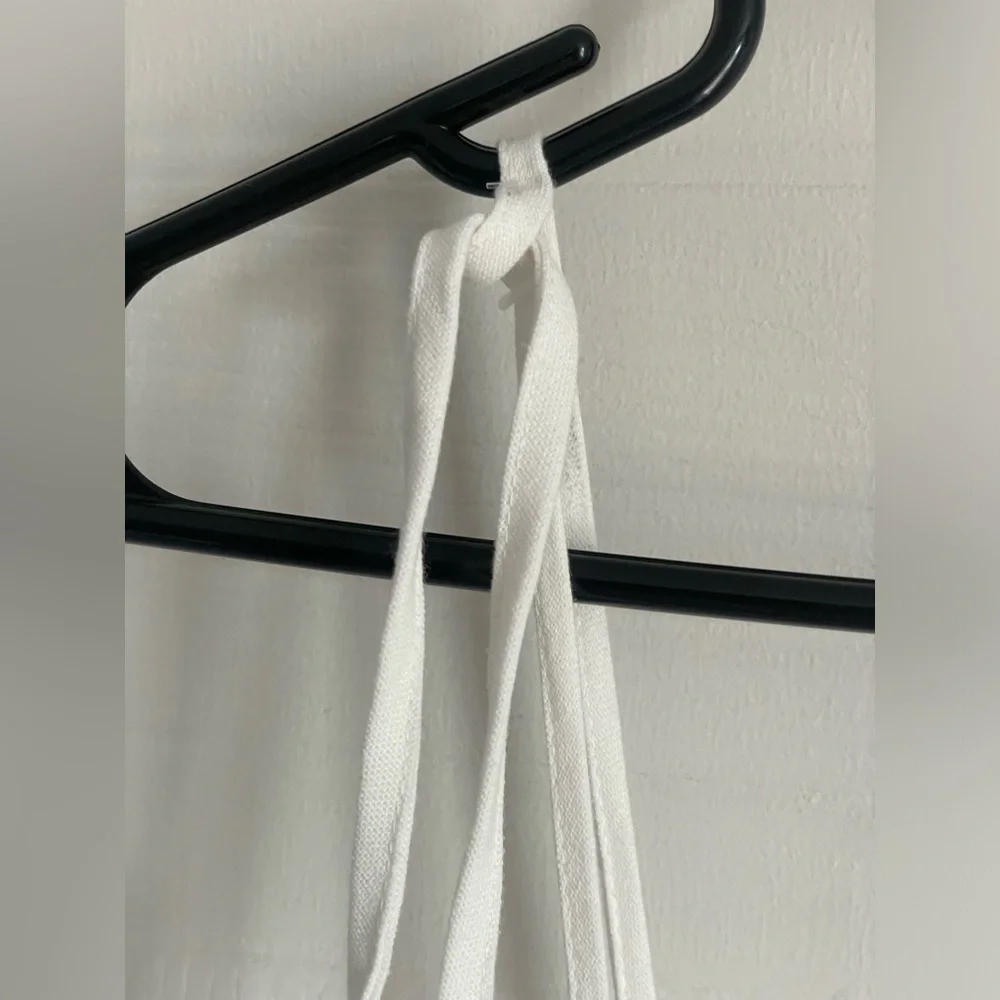 Embroidered Linen Midi Dress M Red White Countryside Cottage Classic Feminine - Picture 6 of 17